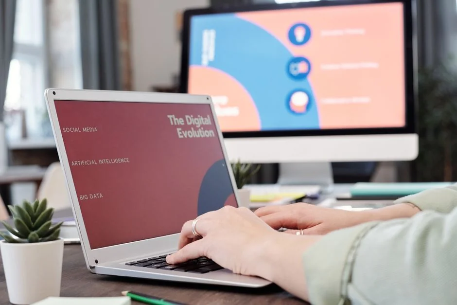 Close-up of digital content plan on laptop screen, ideal for scheduling visuals.